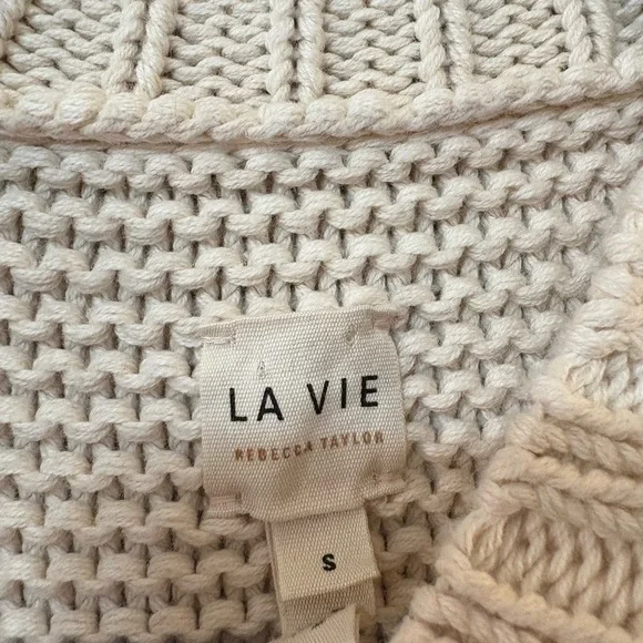 Rebecca Taylor Cream Knit Sweater Top - Picture 3 of 5